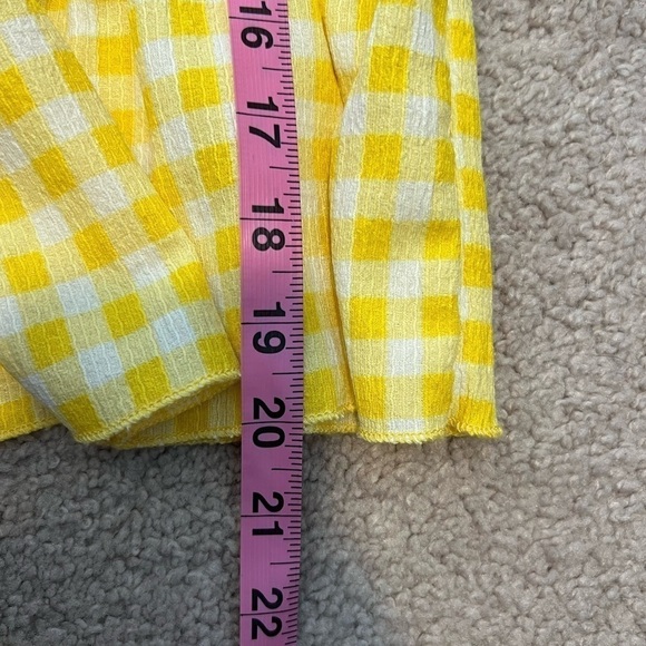 Zara Girls Yellow Plaid Blouse Size 13/14 - Picture 6 of 7